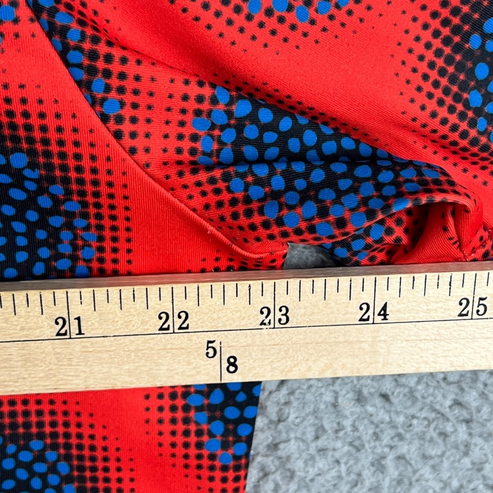 Hreski Polo Shirt Mens Large Red Blue Sphere Balls Abstract Golf Performance - Picture 10 of 11